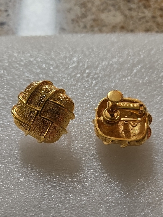 Napier Jewelry - Napier Gold Woven Textured Clip-On Earrings